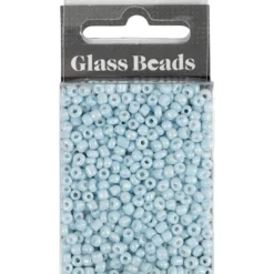 Rocaiperler, 3 mm, str. 8/0 , hulstr. 0,6-1,0 mm, 25 gr. Lys blå