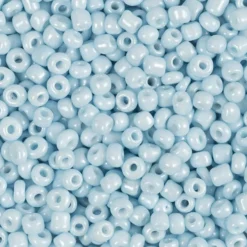 Rocaiperler, 3 mm, str. 8/0 , hulstr. 0,6-1,0 mm, 25 gr. Lys blå