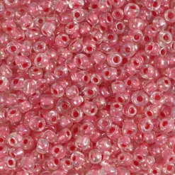 Rocaiperler, 3 mm, str. 8/0 , hulstr. 0,6-1,0 mm, 25 gr. Pink kerne