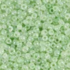 Rocaiperler, 3 mm, str. 8/0 , hulstr. 0,6-1,0 mm, 25 gr. Soft grøn