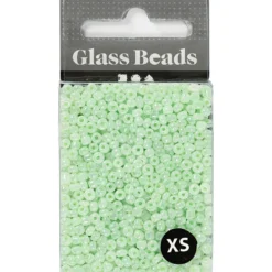Rocaiperler, 3 mm, str. 8/0 , hulstr. 0,6-1,0 mm, 25 gr. Soft grøn