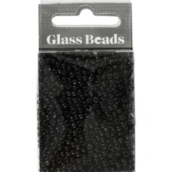 Rocaiperler, 3 mm, str. 8/0 , hulstr. 0,6-1,0 mm, 25 gr. Sort