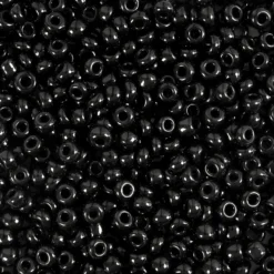 Rocaiperler, 3 mm, str. 8/0 , hulstr. 0,6-1,0 mm, 25 gr. Sort