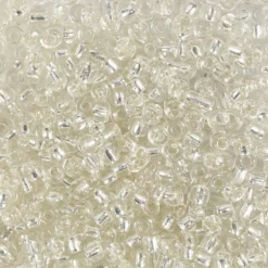 Rocaiperler, 3 mm, str. 8/0 , hulstr. 0,6-1,0 mm, 25 gr. Sølv