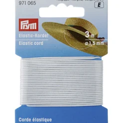 Rund elastik 1,5mm, 3meter, Hvid