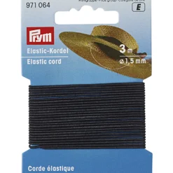 Rund elastik 1,5mm, 3meter, Sort