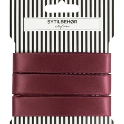 Satin bånd Dob. face 15mm, 5m Bordeaux