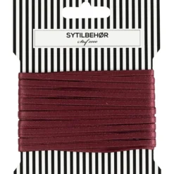 Satin bånd Dob. face 3mm, 10m Bordeaux