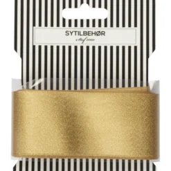Satin bånd guld lurex, 38mm 5m