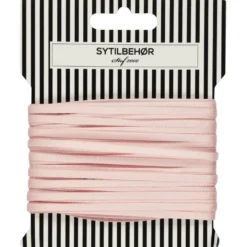 Satin bånd, 3mm 10m Lyserød