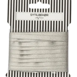 Satin bånd sølv lurex, 6mm 5m