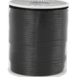 Satinsnor, 2 mm, 50 m Sort