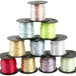 Satinsnor, tykkelse 2 mm, 10×50 m Pastelfarver
