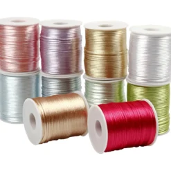 Satinsnor, tykkelse 2 mm, 10×50 m Pastelfarver
