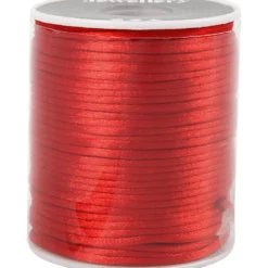 Satinsnor, tykkelse 2 mm, 50 m Rød