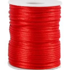 Satinsnor, tykkelse 2 mm, 50 m Rød