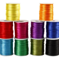 Satinsnor, tykkelse 2 mm, 10×50 m Stærke farver