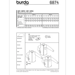 Skjorte Burda 6874 str. 44-60