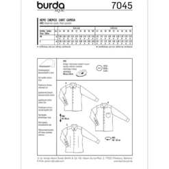 Skjorte Burda 7045 str. 44-60
