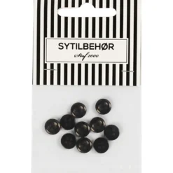 Skjorteknap 4-huls, 9 mm, 10stk. Sort