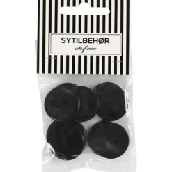 Skjorteknap 2-huls, 23 mm, 10stk. Sort