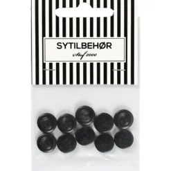 Skjorteknap 4-huls, 11 mm, 10stk. Sort