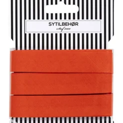 Skråbånd bomuld 18mm 5m Rød orange