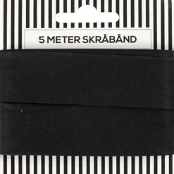 Skråbånd bomuld 25 mm 5m Sort