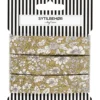 Skråbånd poplin Blomster, 3m Lys olivengrøn