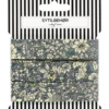 Skråbånd poplin Blomster, 3m Petrol