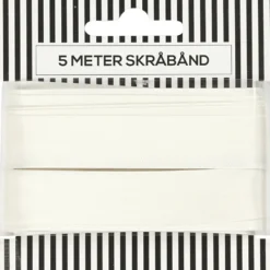 Skråbånd satin 18mm 5m Hvid