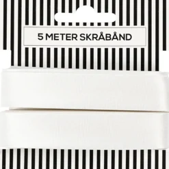 Skråbånd satin 18mm 5m Hvid