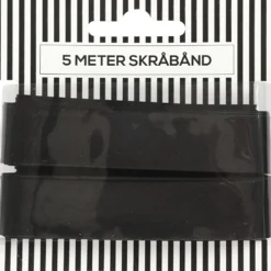 Skråbånd satin 18mm 5m Sort