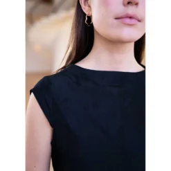 Slash Dress w Cap Sleeves