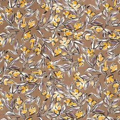 Smock Viskose med Blomster Lys brun