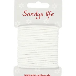 Soft rund elastik 2,5mm, 5m Hvid