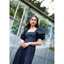 Square Dress with Puff Sleeves