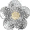 Strygemærke Blomst 5 x 5cm Sølv
