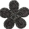 Strygemærke Blomst 2,5 x 2,5cm Sort