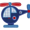 Strygemærke Helikopter 9×7,5 cm Mellemblå