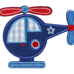 Strygemærke Helikopter 9×7,5 cm Mellemblå