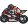 Strygemærke Motorcykel 8 x 6cm Cayenne
