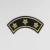 Strygemærke  m/ Stjerner i guld 7 x 3cm Sort