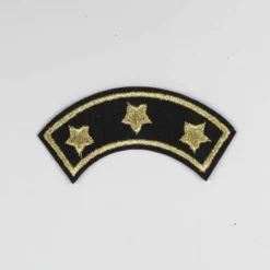 Strygemærke  m/ Stjerner i guld 7 x 3cm Sort