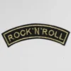 Strygemærke  Rock n roll i guld 9,5 x 3c, Sort