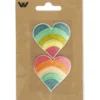 Strygemærker Regnbuehjerter 5 x 5cm Multicolor 2stk.