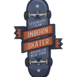 Strygemærke Skater 4,6 x 8cm Blågrå
