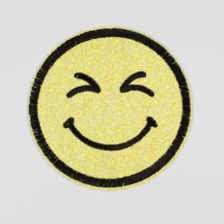 Strygemærke Smiley Ø 8cm Gul