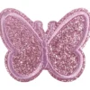 Strygemærke Sommerfugl m. glimmer 5 x 4 cm, Rosa