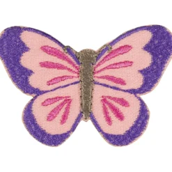 Strygemærke Sommerfugl 5 x 3,5cm Rosa